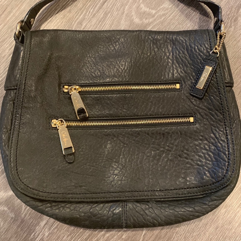 Cole Haan Black Pebbled Leather Crossbody